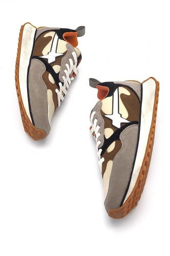 W6YZ basket bas Taupe hommes (taupe avec intérieur orange - LOOP-M taupe, beige & noir) - Marine | Much more than shoes