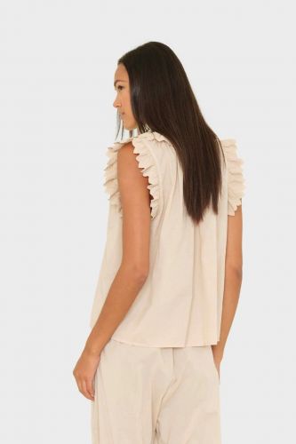 Xirena blouse Beige femmes (Blouse coton léger sans manche - BEXIE parchment) - Marine | Much more than shoes