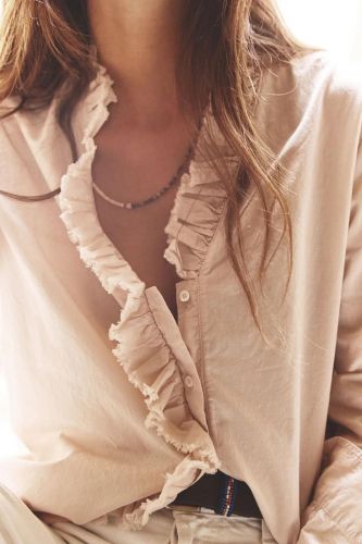 Chemise à volants beige XIRENA | Marine