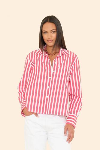 Chemise Monroe à rayures écarlates XIRENA | Marine