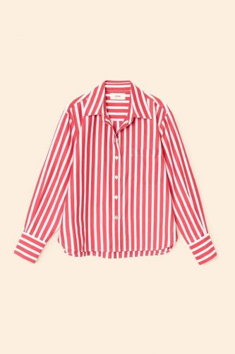 Chemise Monroe à rayures écarlates XIRENA | Marine