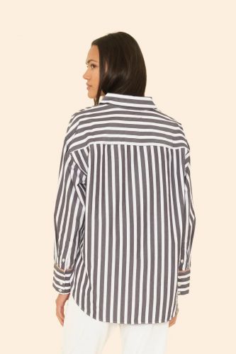 Chemise décontractée à boutons noir et blanc XIRENA | Marine