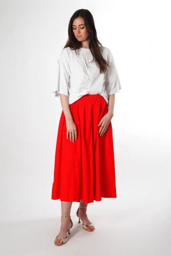 Xirena jupe Rouge femmes (Jupe évasée 100% coton - GWYNN rouge) - Marine | Much more than shoes
