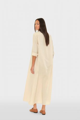 Robe chemise beige 100% coton XIRENA | Marine