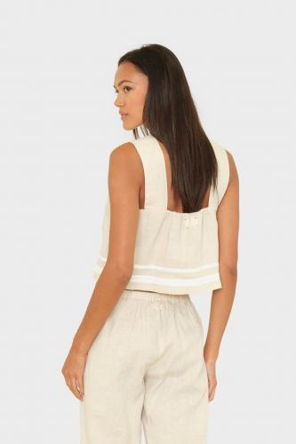 Top écru en 100% lin XIRENA | Marine