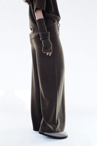 Pantalon en laine marron Y-ENZO | Marine