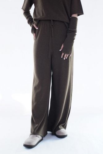 Pantalon en laine marron Y-ENZO | Marine