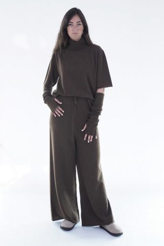 Pantalon en laine marron Y-ENZO | Marine