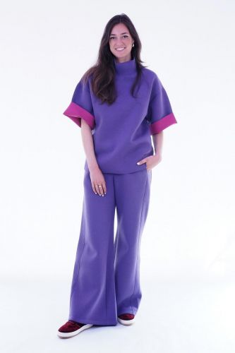 Pantalon en néoprène mauve Y-ENZO | Marine