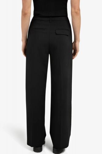 Pantalon large tissé avec bande latérale en satin YAYA | Marine