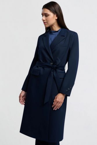 Blazer long bleu marine YAYA | Marine