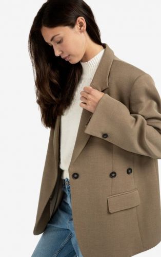 Blazer large kaki avec manches à retourner YAYA | Marine