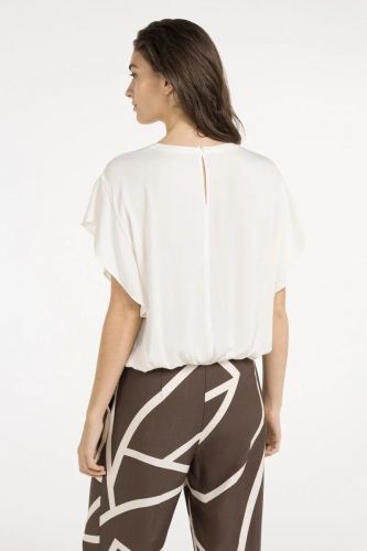 Blouse écru avec noeud à l'avant YAYA | Marine