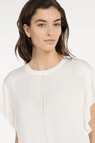 Blouse écru avec noeud à l'avant YAYA | Marine
