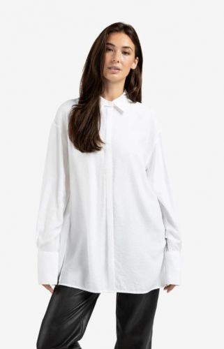 Chemise blanche à col et manchettes amovibles YAYA | Marine