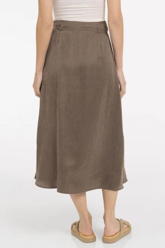Jupe midi cache coeur brune YAYA | Marine