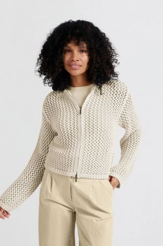 Cardigan en mesh beige YAYA | Marine