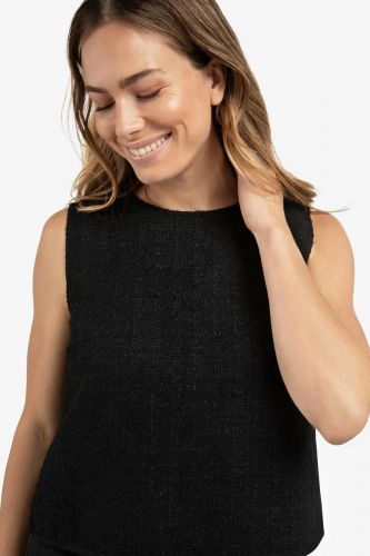 Débardeur noir sans manches orné de nœuds dans le dos YAYA | Marine