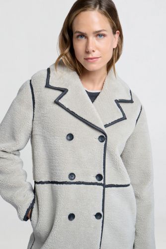 Manteau long mouton gris YAYA | Marine