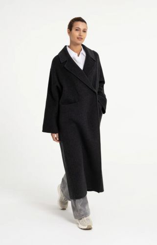 Manteau long gris foncé YAYA | Marine Auvelais 