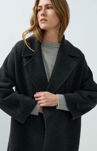 Manteau long gris foncé YAYA | Marine Auvelais 