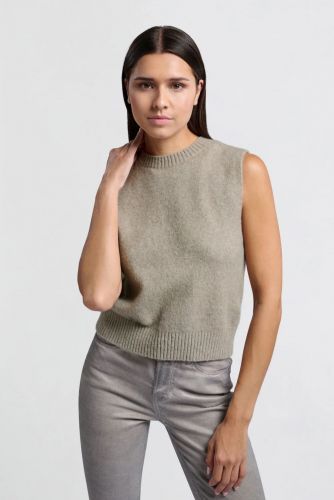 Pull sans manches beige YAYA | Marine