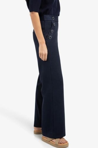 Yaya pantalon Bleu femmes (pantalon boutons avant - 301245 pantalon boutons marin ) - Marine | Much more than shoes