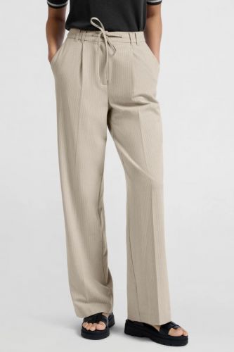 Pantalon à fines rayures beige YAYA | Marine