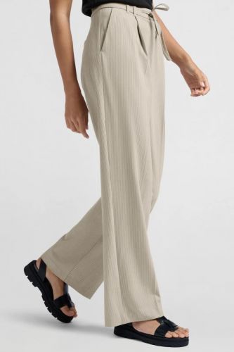 Pantalon à fines rayures beige YAYA | Marine