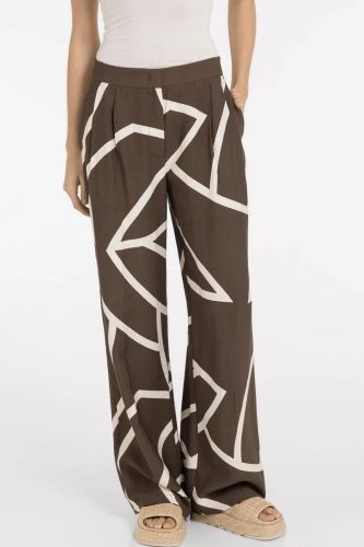 Pantalon graphique brun et beige YAYA | Marine