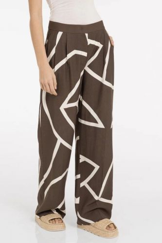 Pantalon graphique brun et beige YAYA | Marine
