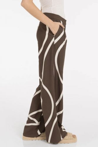 Pantalon graphique brun et beige YAYA | Marine