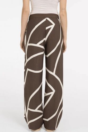Pantalon graphique brun et beige YAYA | Marine