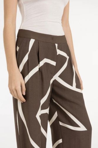 Pantalon graphique brun et beige YAYA | Marine