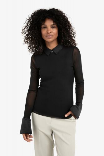 Haut en maille avec poignets et col amovibles