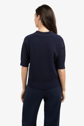 Yaya polo Bleu femmes (polo uni bleu marine - 000569 polo chic navy) - Marine | Much more than shoes