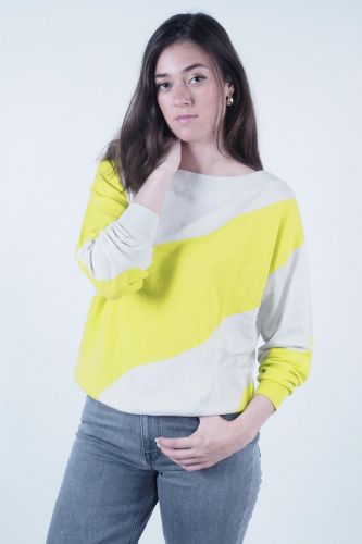 Pull à rayures beige et jaune YAYA | Marine