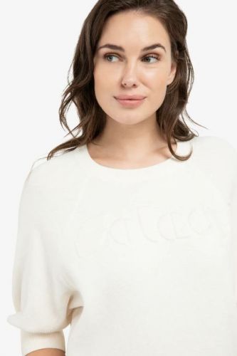 Yaya sweat  Ecru femmes (sweat Solace manches 3/4 - 000563 sweat pull ecru) - Marine | Much more than shoes