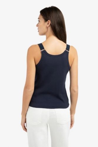 Yaya top Bleu femmes (tank top + bretelles élastique - 729050 tank top bretelle bleu ) - Marine | Much more than shoes