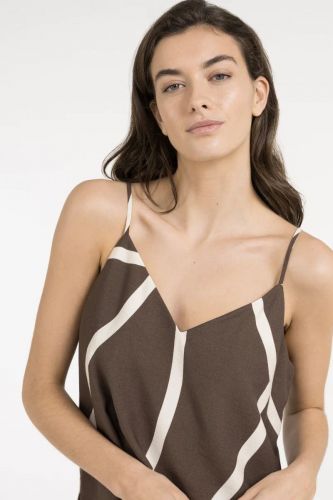 Top brun graphique YAYA | Marine