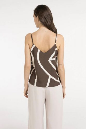Top brun graphique YAYA | Marine