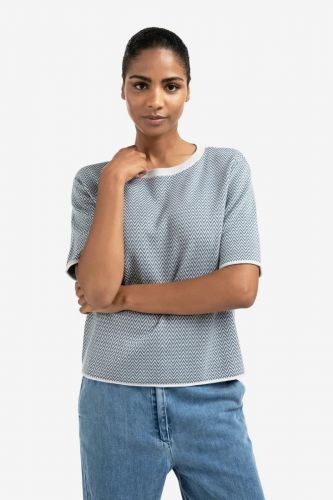 Pull en maille jacquard YAYA | Marine