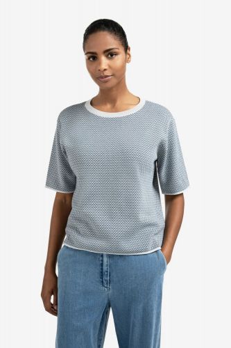 Pull en maille jacquard YAYA | Marine