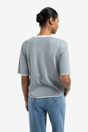 Pull en maille jacquard YAYA | Marine