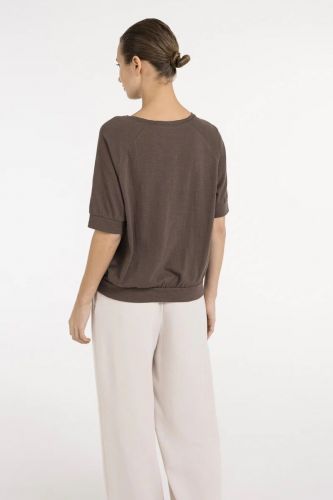 Yaya tee-Shirt Brun femmes (tshirt chocolat - 709373 100% coton) - Marine | Much more than shoes