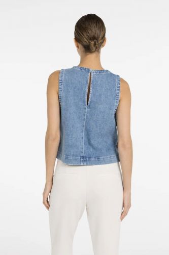Blouse vareuse en denim bleu YAYA | Marine