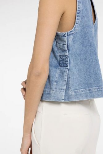 Blouse vareuse en denim bleu YAYA | Marine