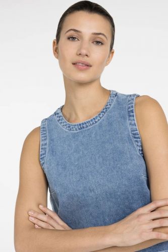 Blouse vareuse en denim bleu YAYA | Marine
