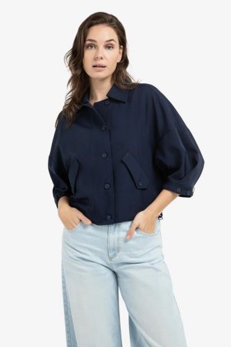 Yaya veste Bleu femmes (veste blouson bleu marine - 201206 veste navy) - Marine | Much more than shoes