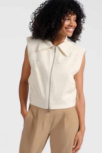 Veste courte sans manches beige YAYA | Marine